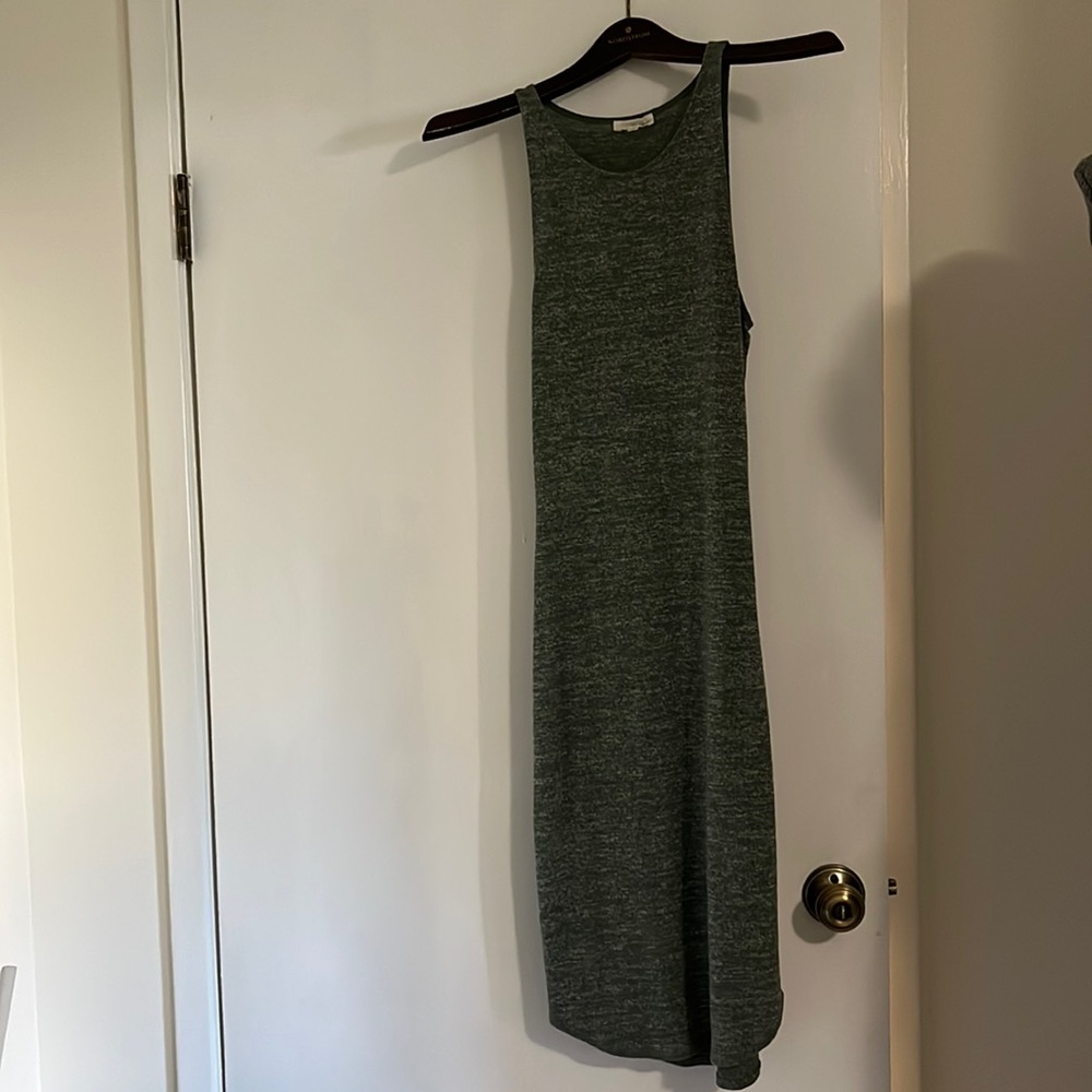 Aritzia green and grey speckled body con dress size small